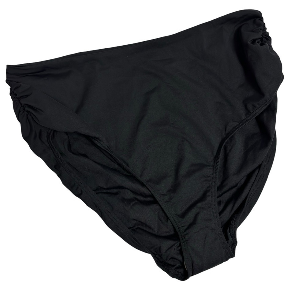 ANNE COLE SWIMWEAR STYLE#MYMB36001 BLACK SWIMMING WOMEN BIKINI BOTTOM LARGE NEW